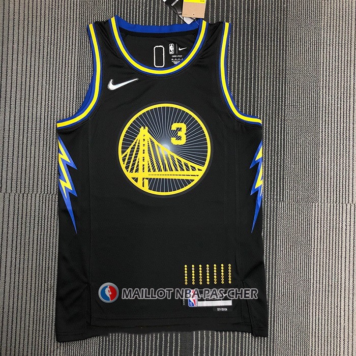 Maillot Golden State Warriors Jordan Poole NO 3 Ville 2021-22 Noir